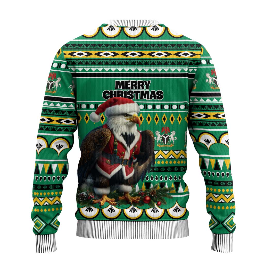 Nigeria Christmas Ugly Christmas Sweater Eagle Santa African Pattern LT01