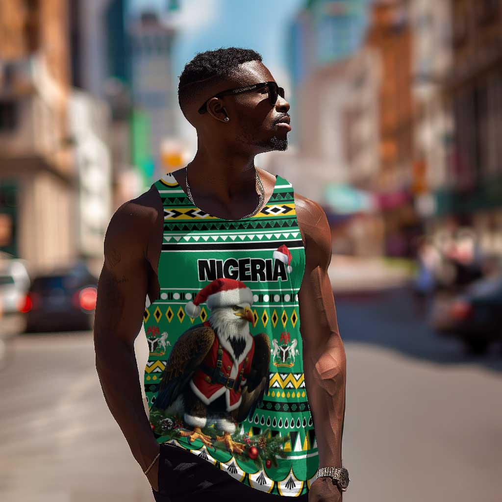 Nigeria Christmas Men Tank Top Eagle Santa - African Pattern LT01