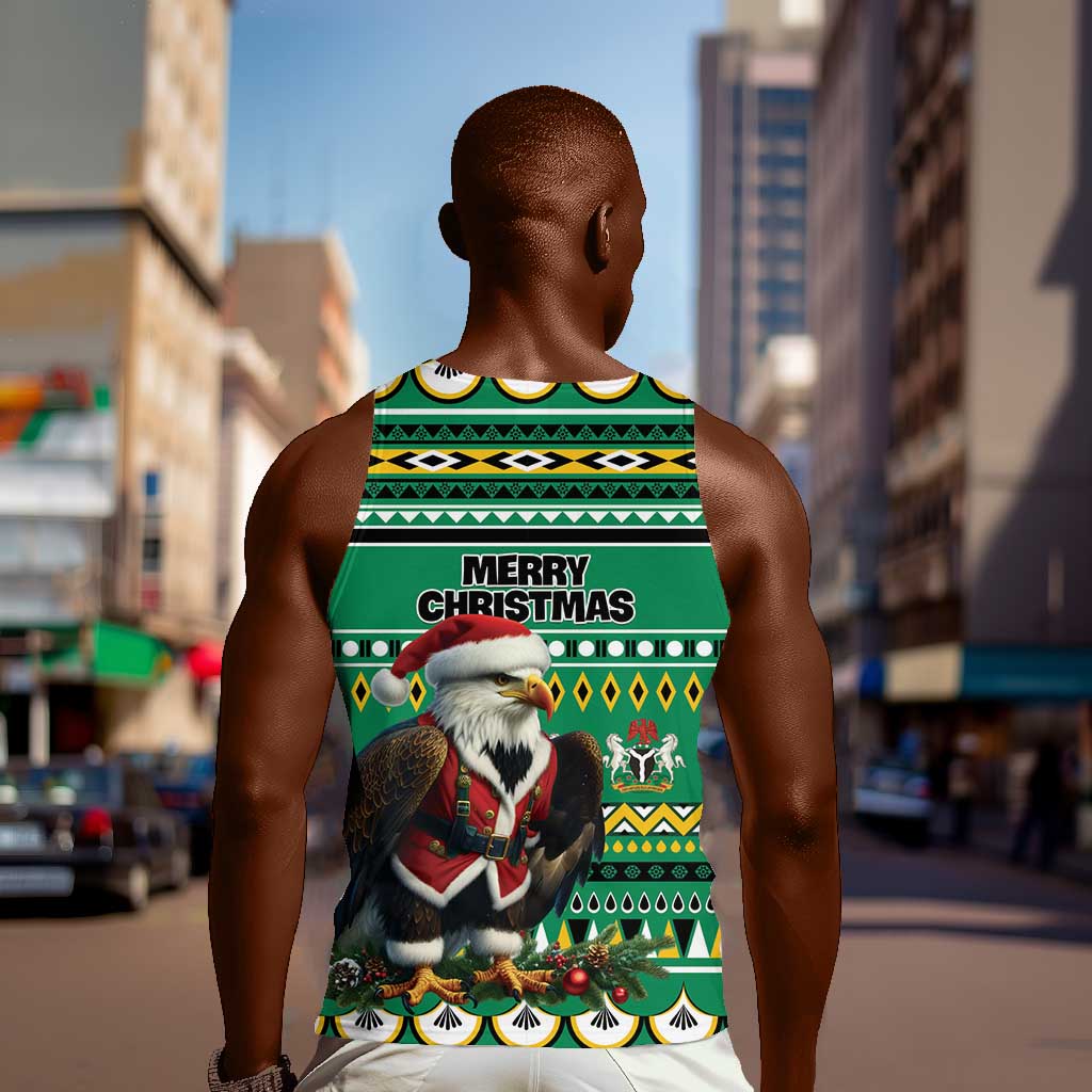 Nigeria Christmas Men Tank Top Eagle Santa - African Pattern LT01