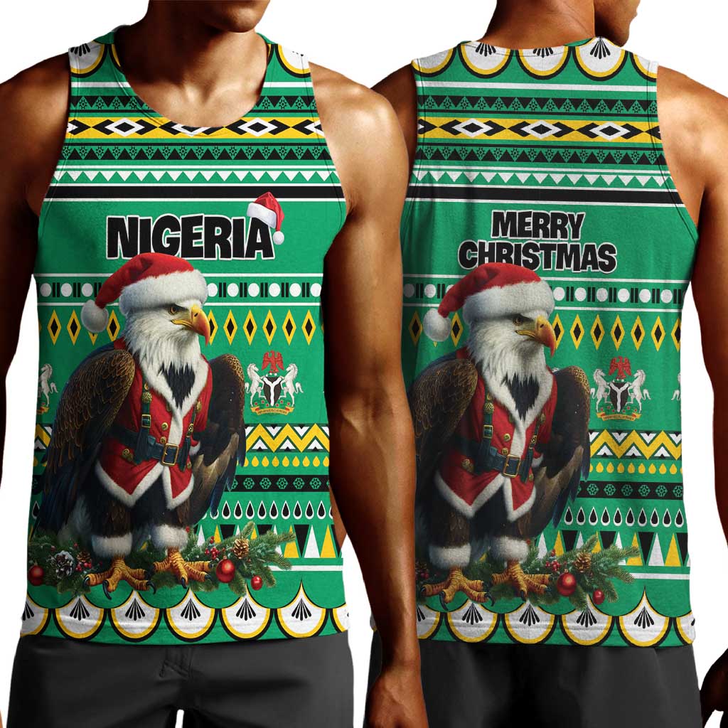 Nigeria Christmas Men Tank Top Eagle Santa - African Pattern LT01