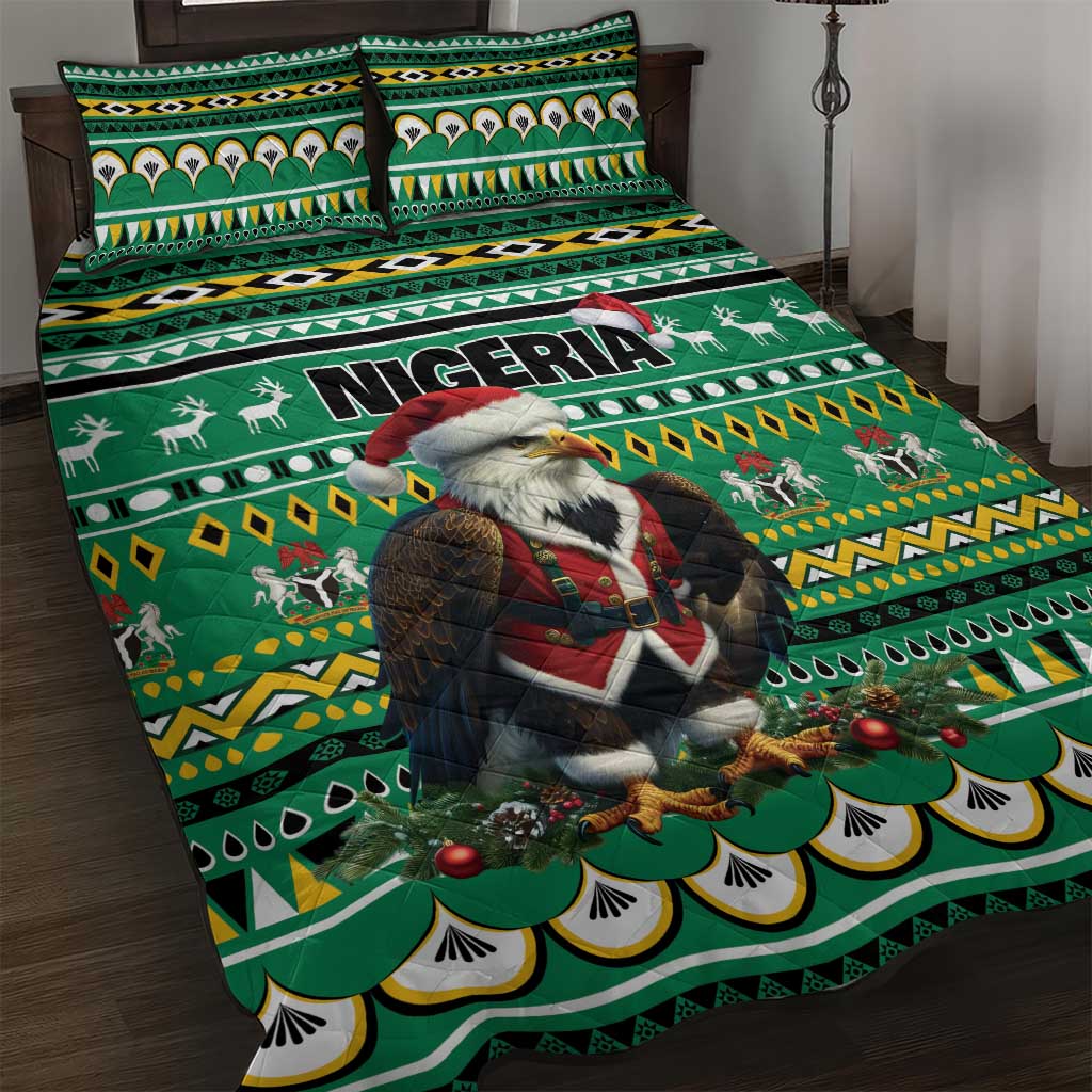 Nigeria Christmas Quilt Bed Set Eagle Santa - African Pattern LT01