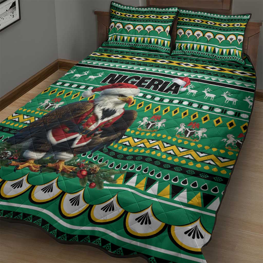 Nigeria Christmas Quilt Bed Set Eagle Santa - African Pattern LT01