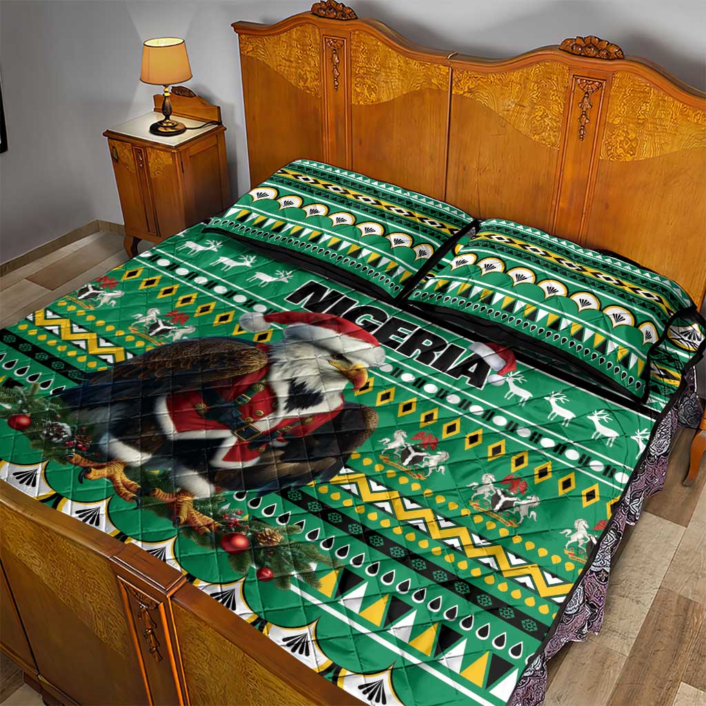 Nigeria Christmas Quilt Bed Set Eagle Santa - African Pattern LT01