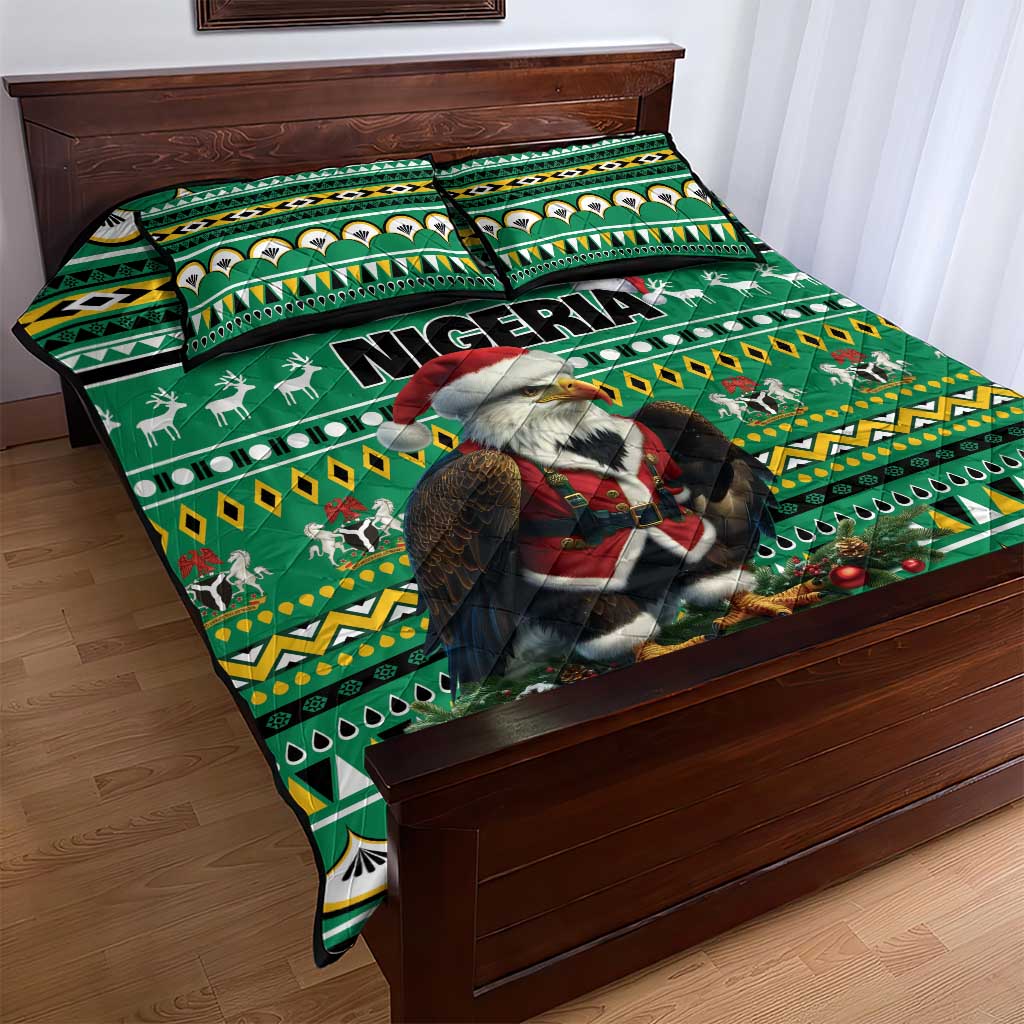 Nigeria Christmas Quilt Bed Set Eagle Santa - African Pattern LT01