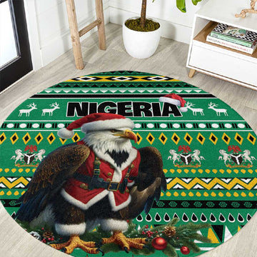 Nigeria Christmas Round Carpet Eagle Santa - African Pattern LT01