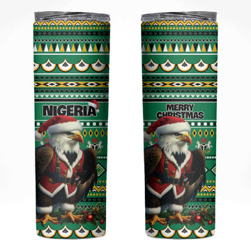 Nigeria Christmas Skinny Tumbler Eagle Santa - African Pattern LT01