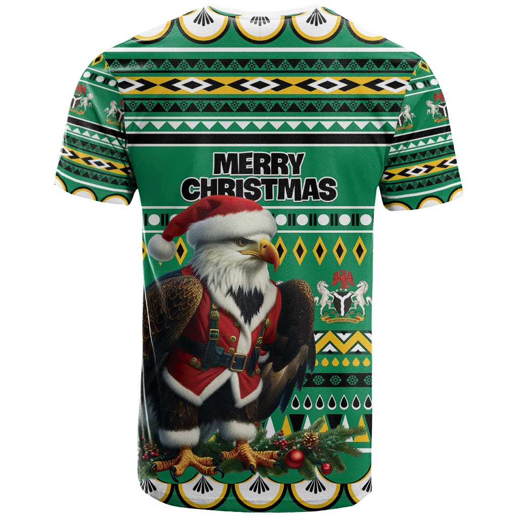 Nigeria Christmas T shirt Eagle Santa - African Pattern LT01
