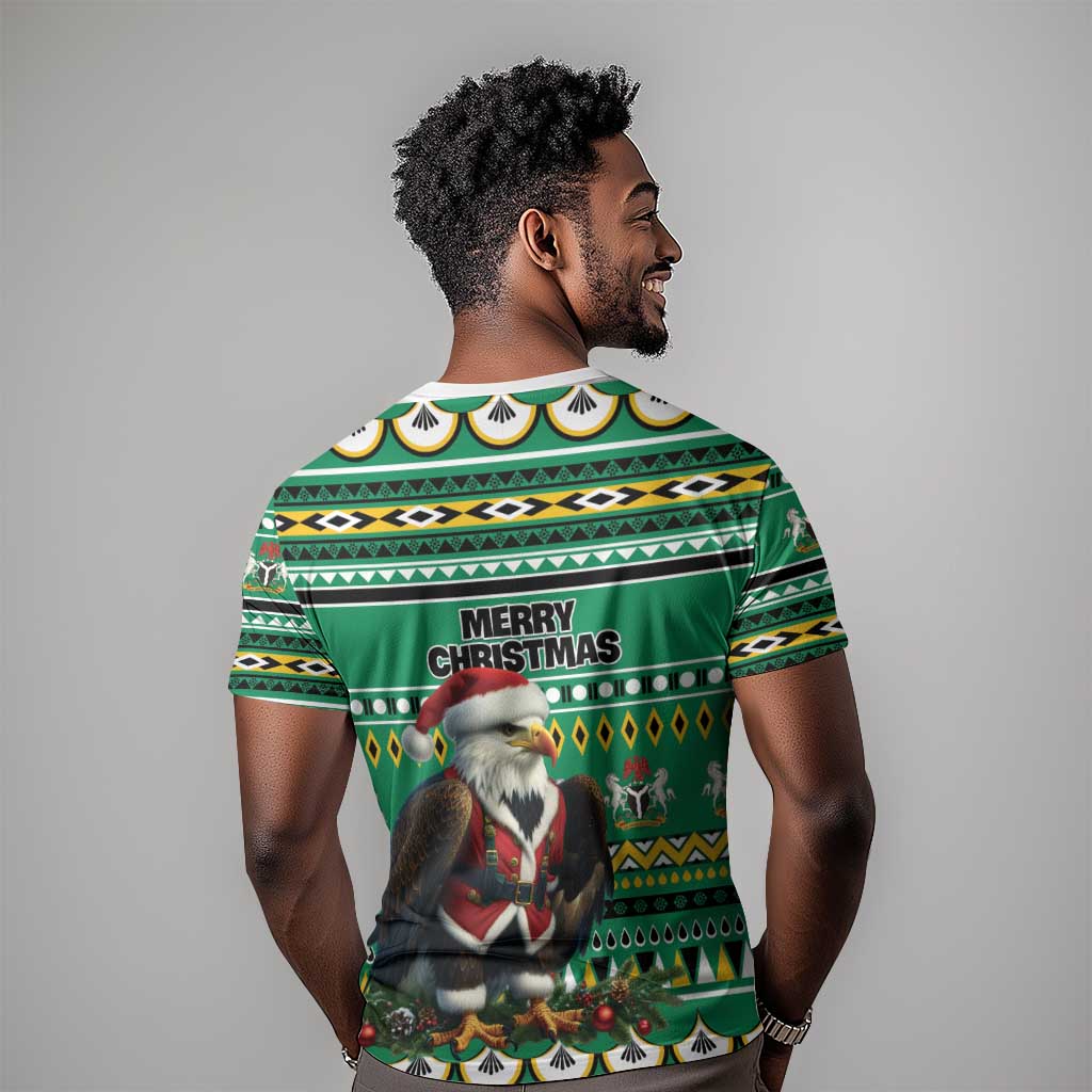 Nigeria Christmas T shirt Eagle Santa - African Pattern LT01