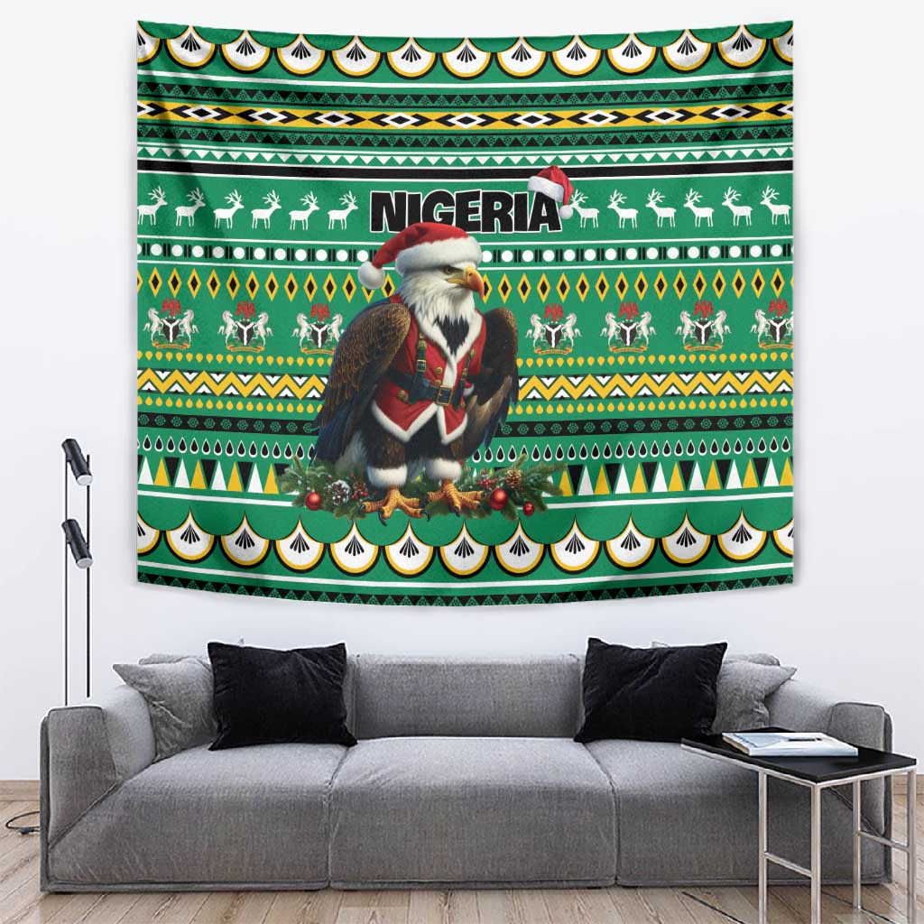 Nigeria Christmas Tapestry Eagle Santa - African Pattern LT01