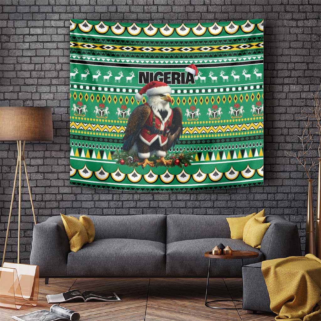 Nigeria Christmas Tapestry Eagle Santa - African Pattern LT01