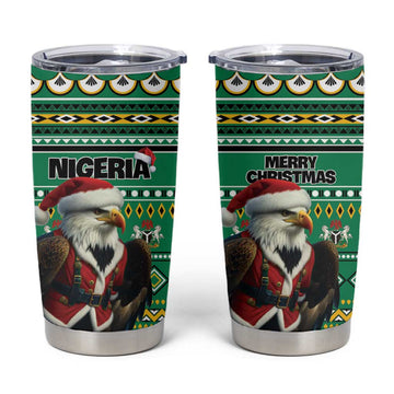 Nigeria Christmas Tumbler Cup Eagle Santa - African Pattern LT01