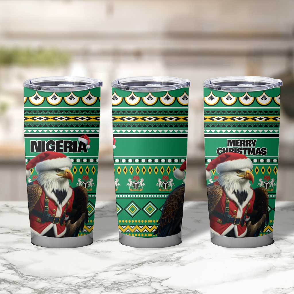 Nigeria Christmas Tumbler Cup Eagle Santa - African Pattern LT01