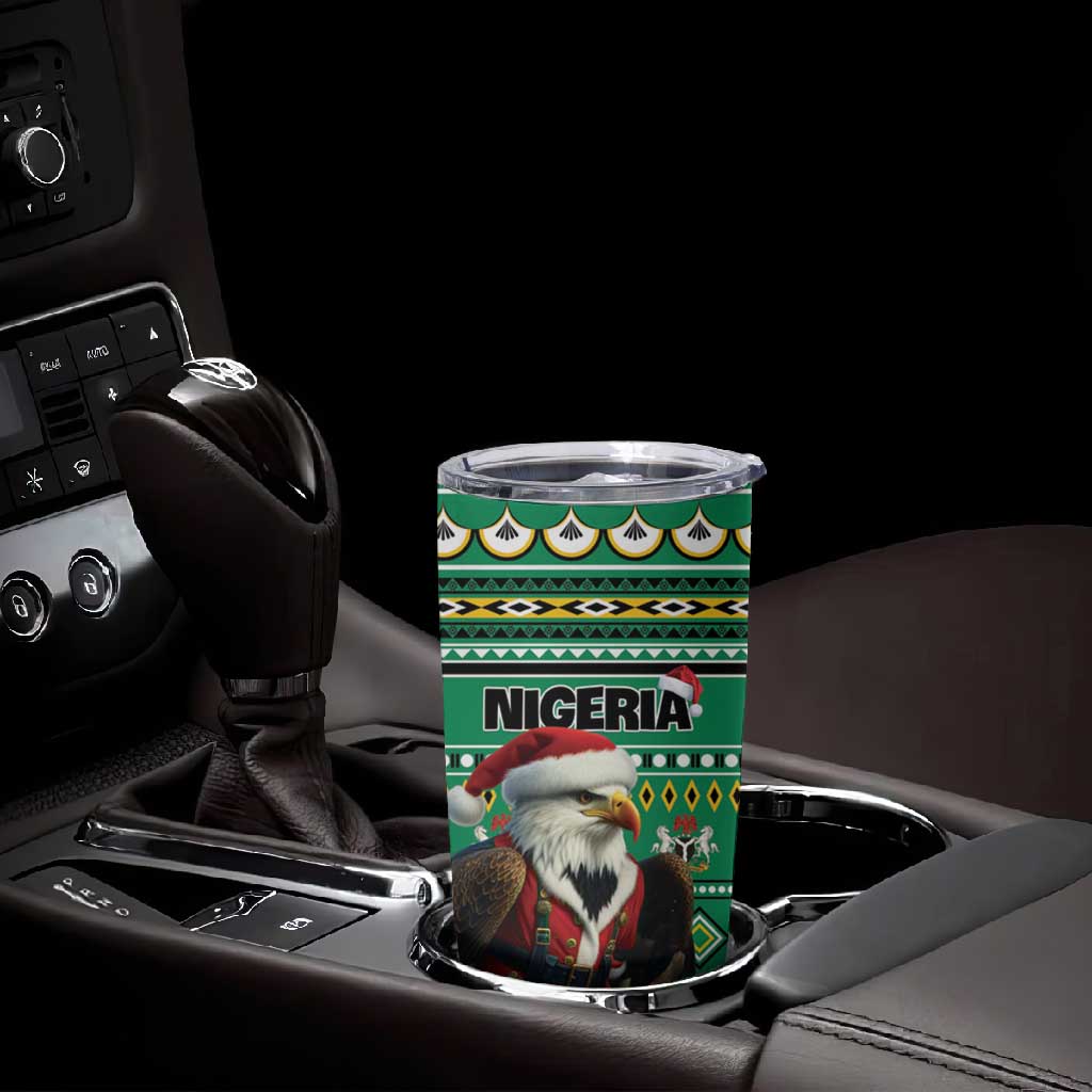 Nigeria Christmas Tumbler Cup Eagle Santa - African Pattern LT01