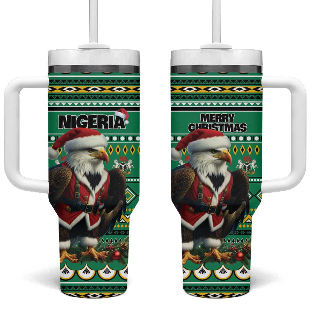 Nigeria Christmas Tumbler With Handle Eagle Santa - African Pattern LT01