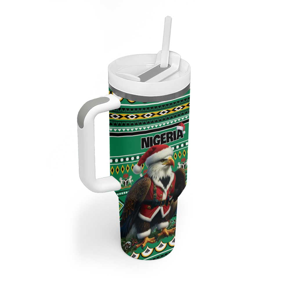 Nigeria Christmas Tumbler With Handle Eagle Santa - African Pattern LT01