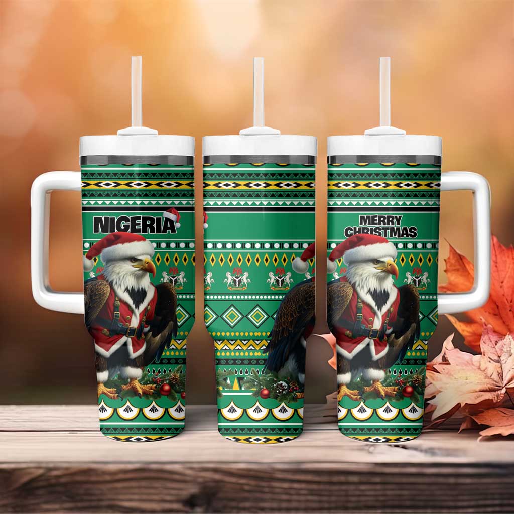 Nigeria Christmas Tumbler With Handle Eagle Santa - African Pattern LT01