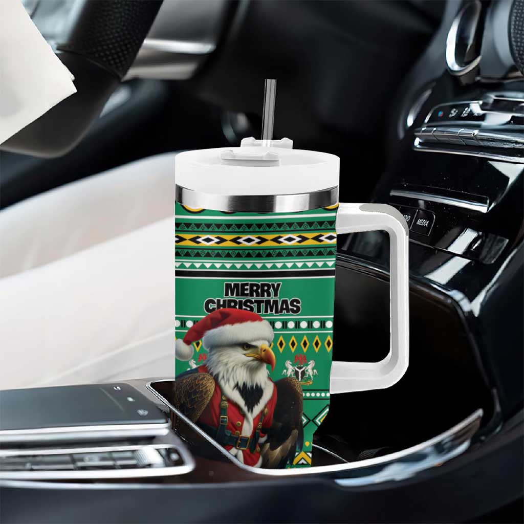 Nigeria Christmas Tumbler With Handle Eagle Santa - African Pattern LT01