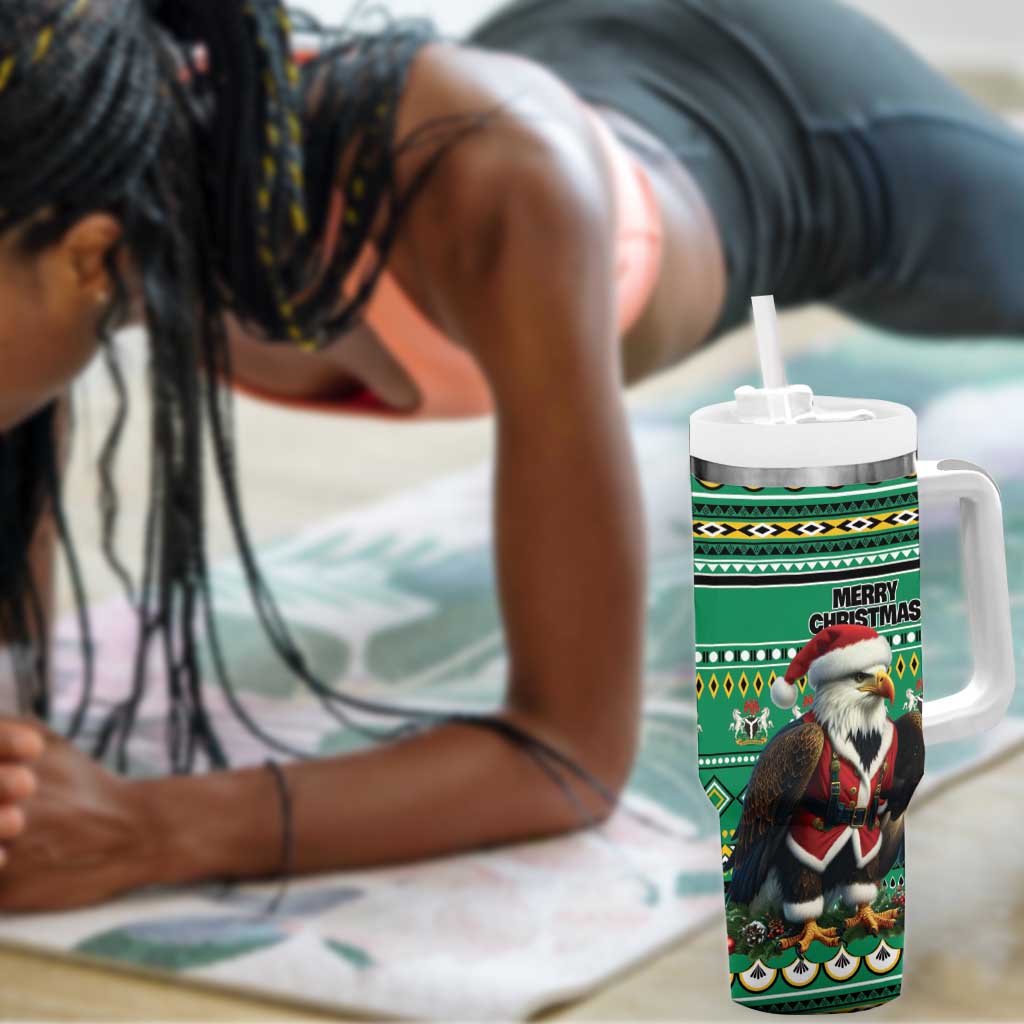 Nigeria Christmas Tumbler With Handle Eagle Santa - African Pattern LT01