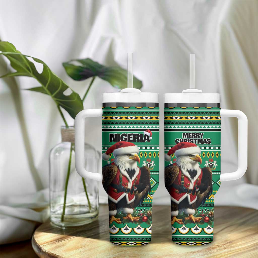 Nigeria Christmas Tumbler With Handle Eagle Santa - African Pattern LT01