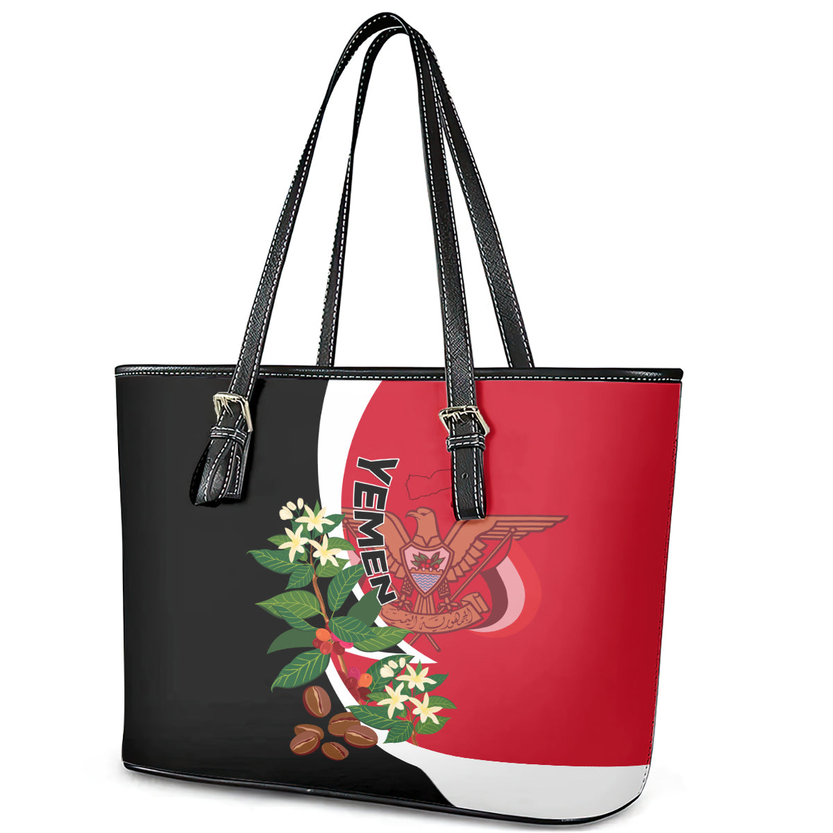 Yemen Unification Day 2024 Leather Tote Bag May 22 Unity Day Flag Style LT01