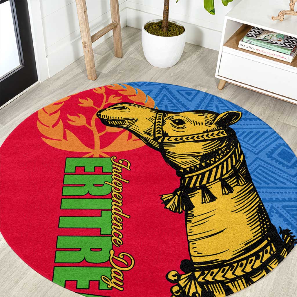 Eritrea Independence Day 2024 Round Carpet Eritrean Camel African Pattern LT01
