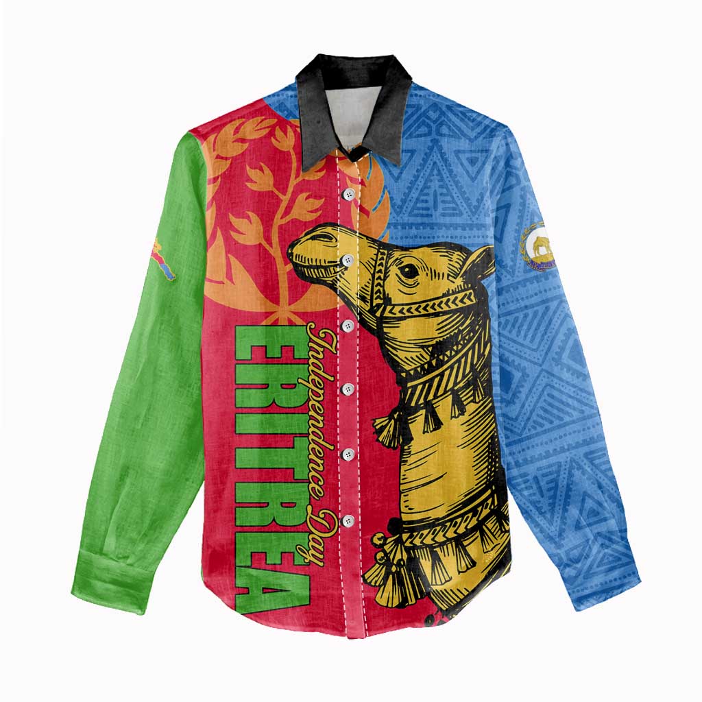 Eritrea Independence Day 2024 Women Casual Shirt Eritrean Camel African Pattern LT01