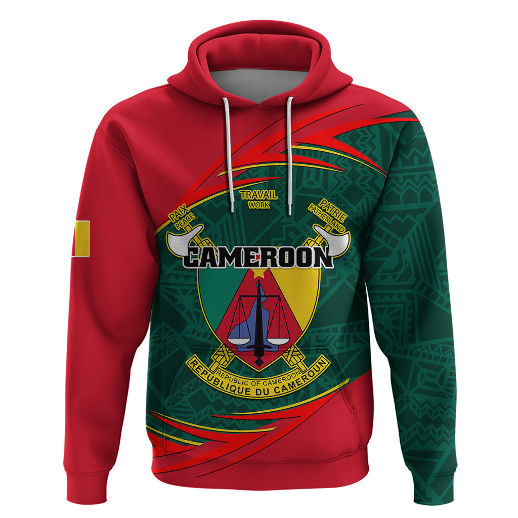 Cameroon Hoodie Cameroun Coat Of Arms Mix African Pattern LT01