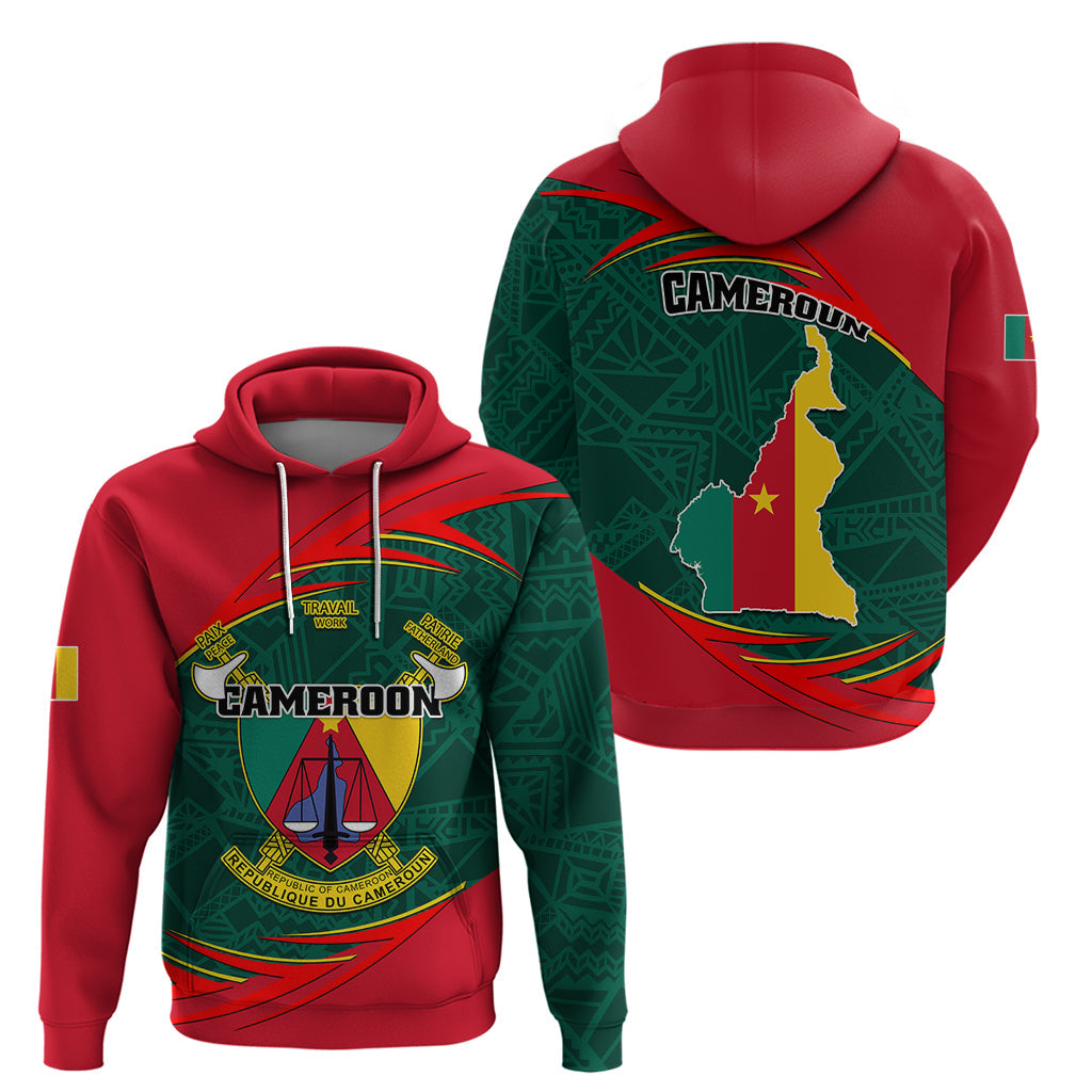 Cameroon Hoodie Cameroun Coat Of Arms Mix African Pattern LT01