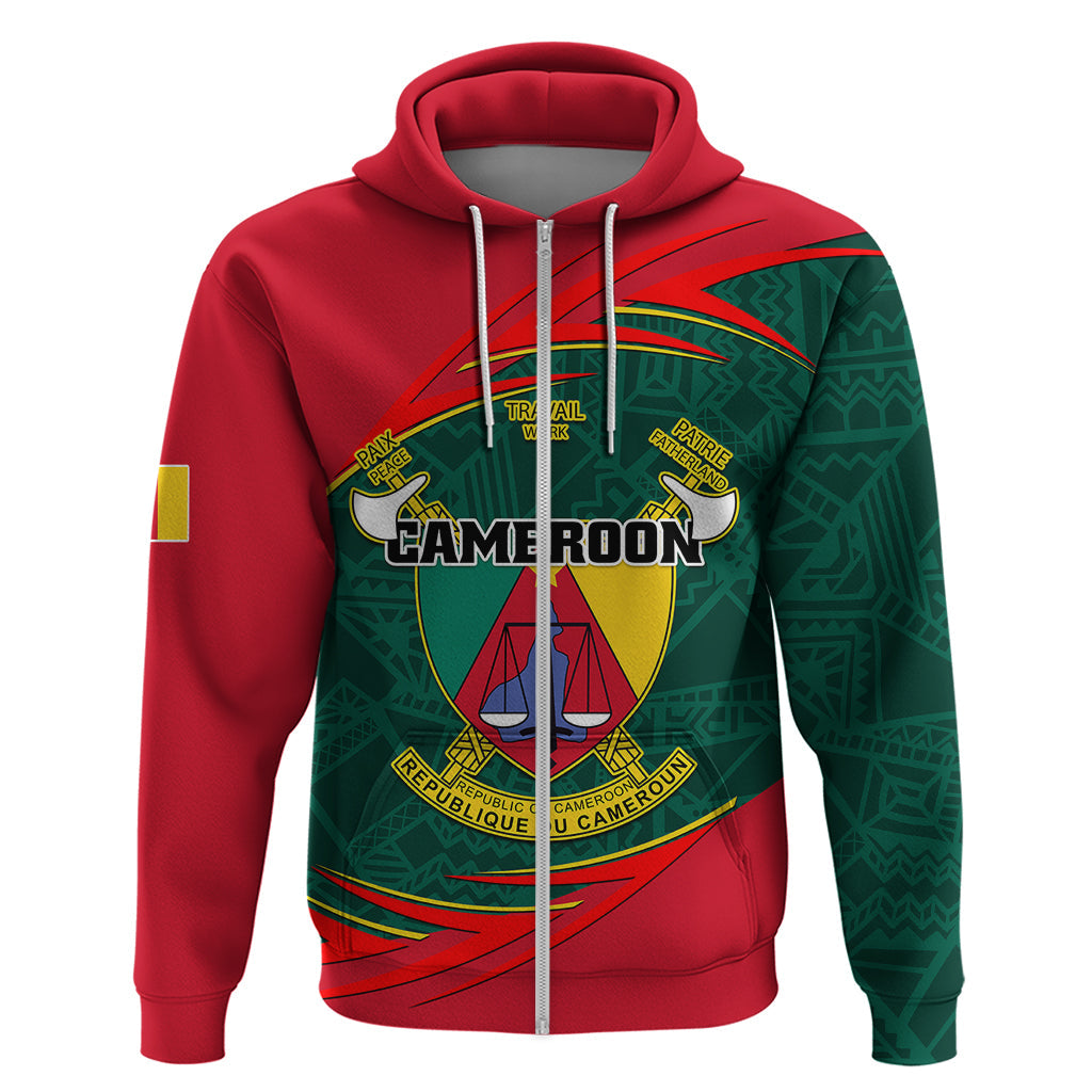 Cameroon Hoodie Cameroun Coat Of Arms Mix African Pattern LT01
