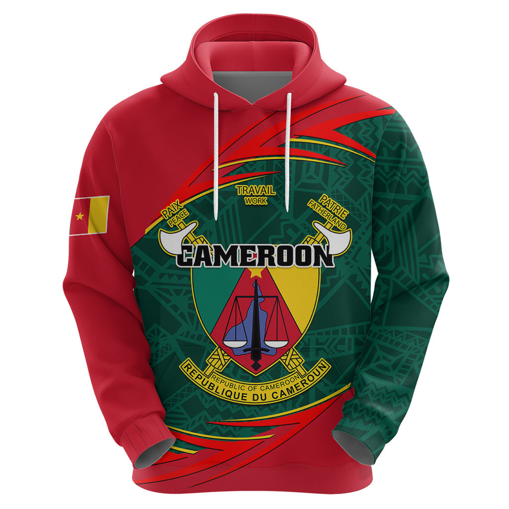 Cameroon Hoodie Cameroun Coat Of Arms Mix African Pattern LT01