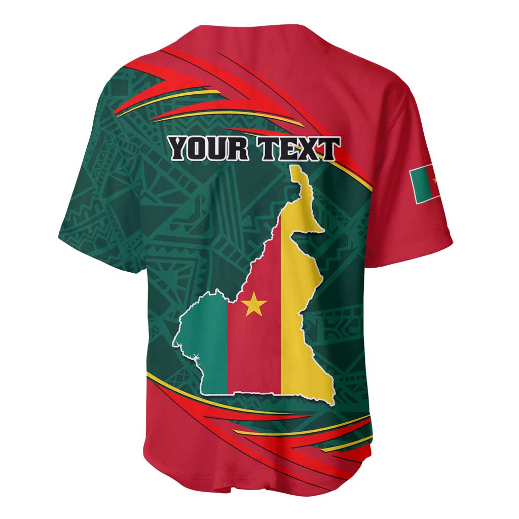 Personalized Cameroon Baseball Jersey with Cameroun Coat of Arms and African Pattern LT01