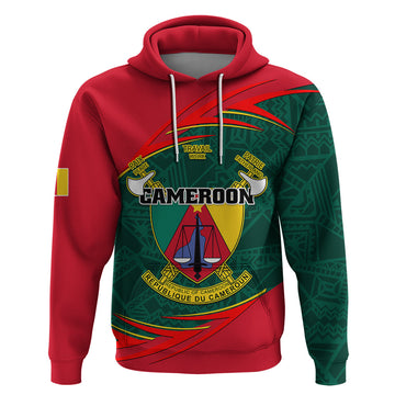 Personalised Cameroon Hoodie Cameroun Coat Of Arms Mix African Pattern LT01