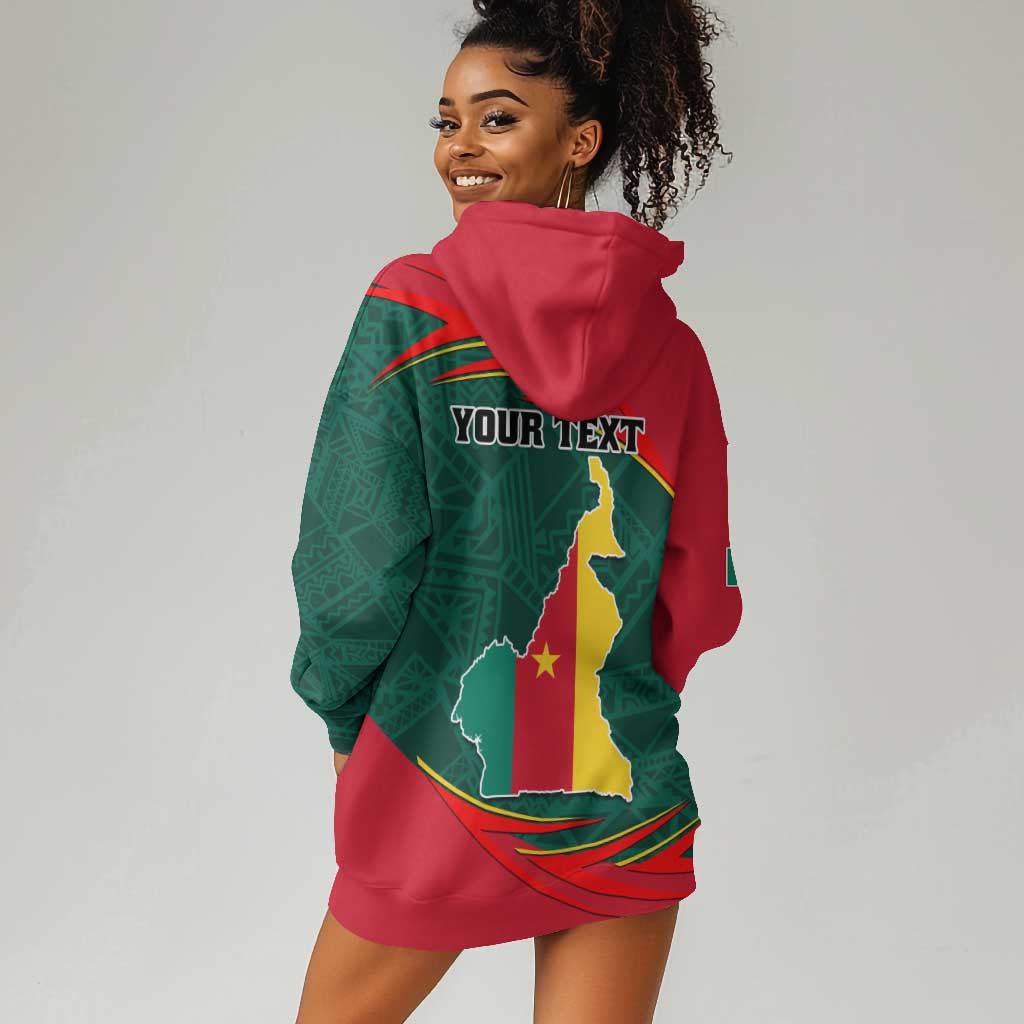 Personalized Cameroon Hoodie Dress with Cameroun Coat of Arms and African Pattern LT01