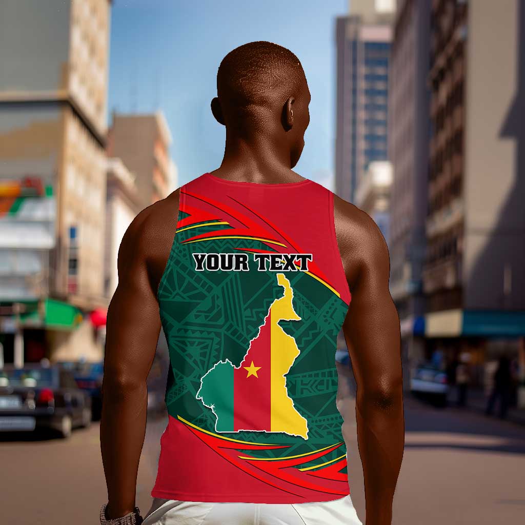 Personalized Cameroon Men Tank Top with Cameroun Coat of Arms and African Pattern LT01