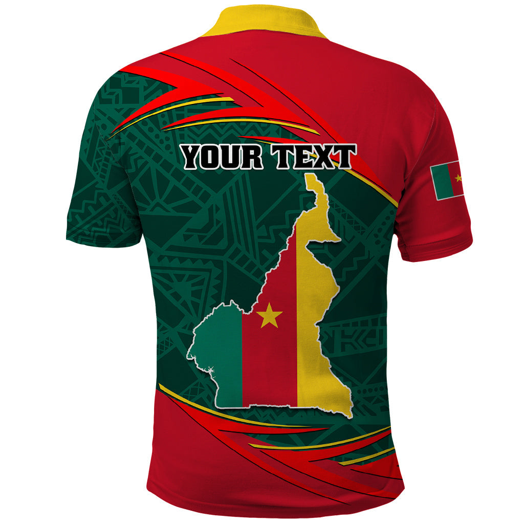 Personalised Cameroon Polo Shirt Cameroun Coat Of Arms Mix African Pattern LT01