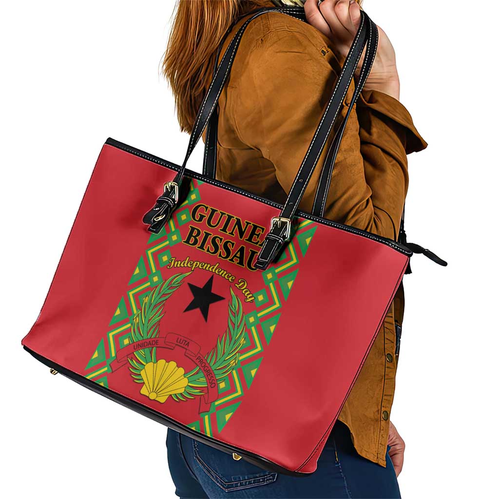 Guinea-Bissau Leather Tote Bag Unidade Luta Progresso LT01
