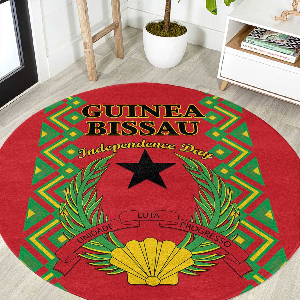 Guinea-Bissau Round Carpet Unidade Luta Progresso LT01
