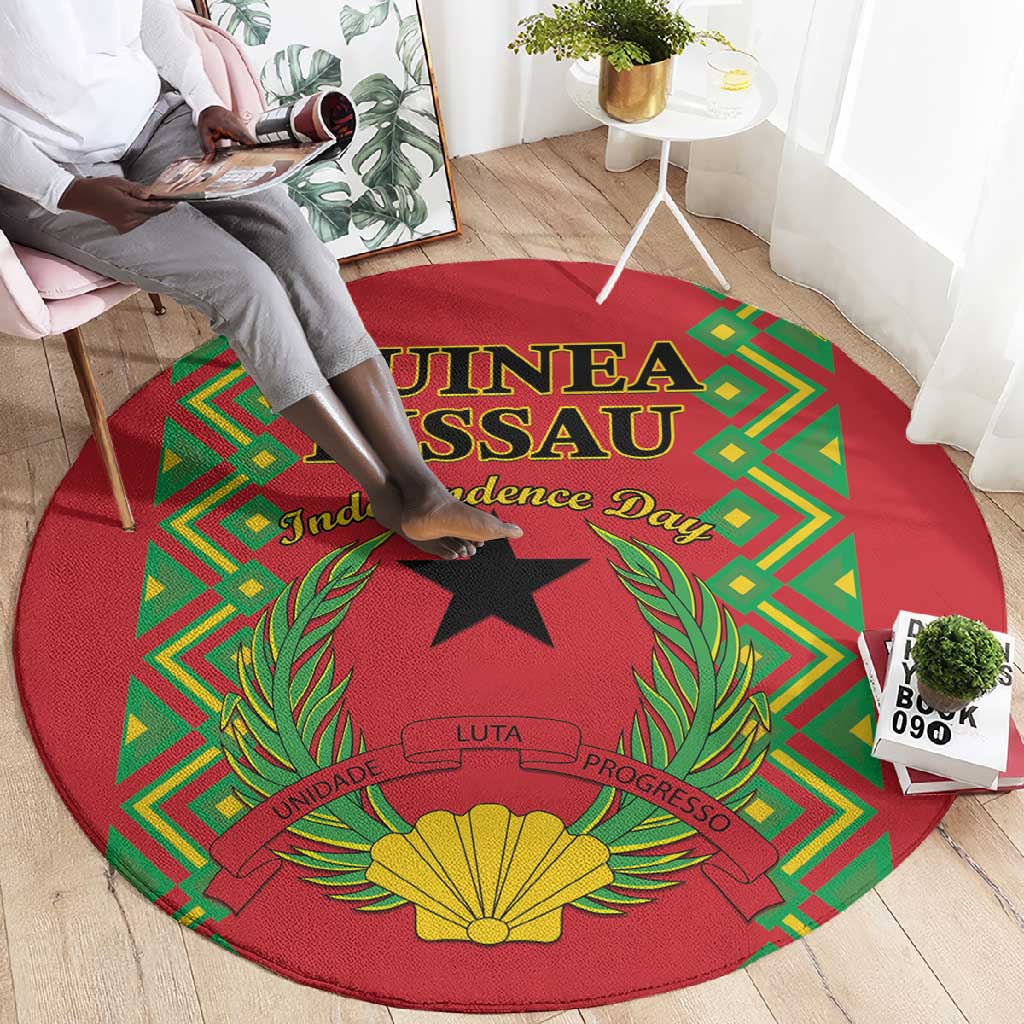 Guinea-Bissau Round Carpet Unidade Luta Progresso LT01