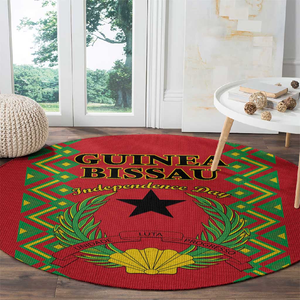 Guinea-Bissau Round Carpet Unidade Luta Progresso LT01