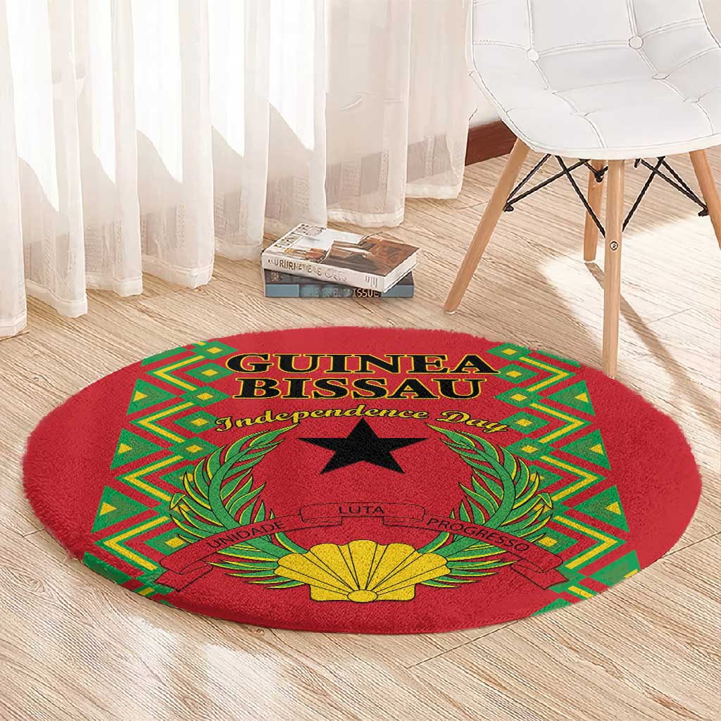Guinea-Bissau Round Carpet Unidade Luta Progresso LT01