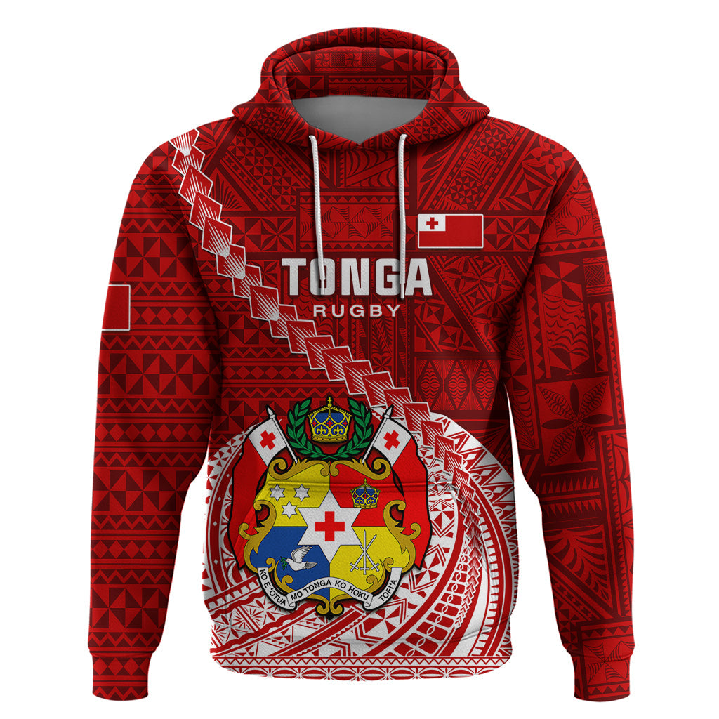 Tonga Rugby Hoodie Tongan Ngatu Pattern White Version LT01