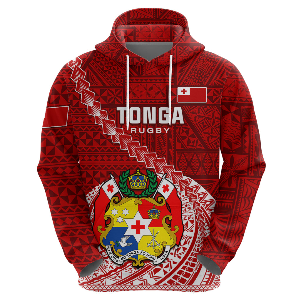 Tonga Rugby Hoodie Tongan Ngatu Pattern White Version LT01