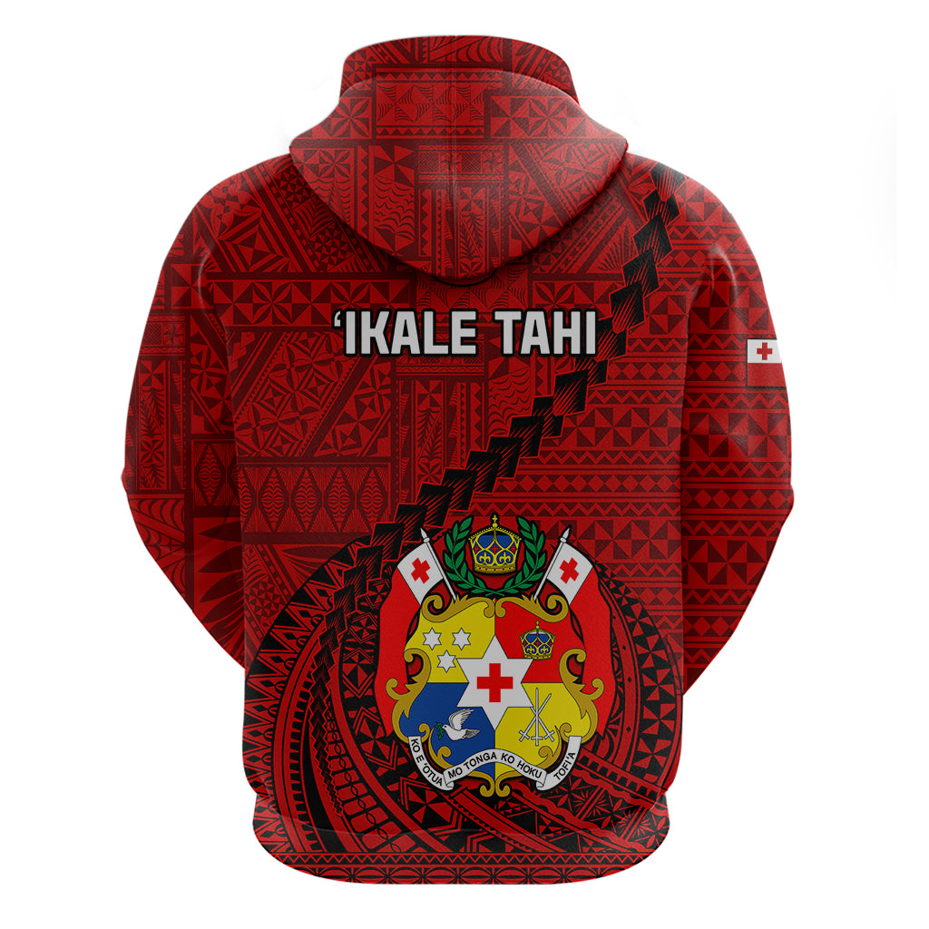 Tonga Rugby Hoodie Tongan Ngatu Pattern Black Version LT01