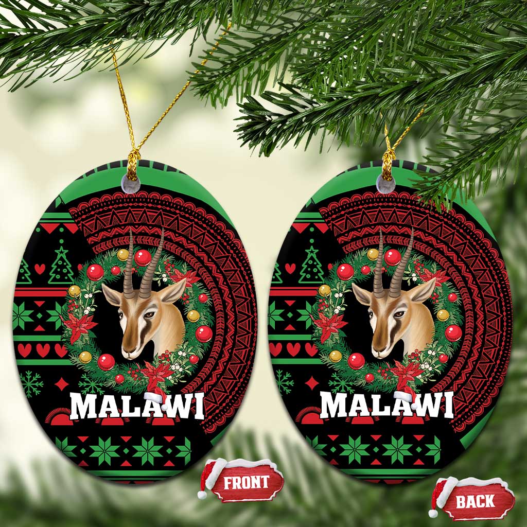 Malawi Christmas Ceramic Ornament Thompson Gazelle - African Pattern LT01
