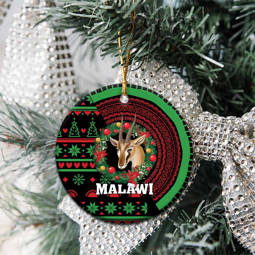 Malawi Christmas Ceramic Ornament Thompson Gazelle - African Pattern LT01