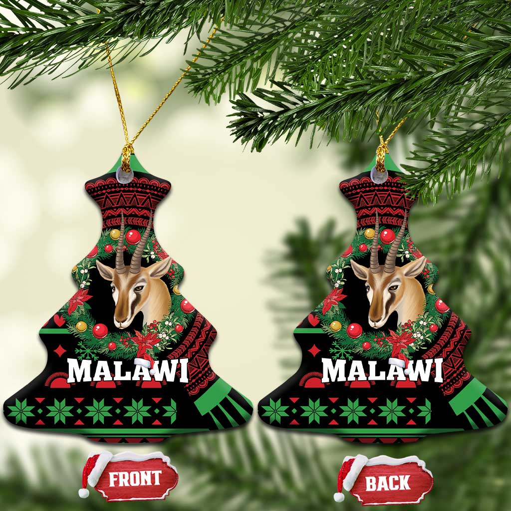 Malawi Christmas Ceramic Ornament Thompson Gazelle - African Pattern LT01