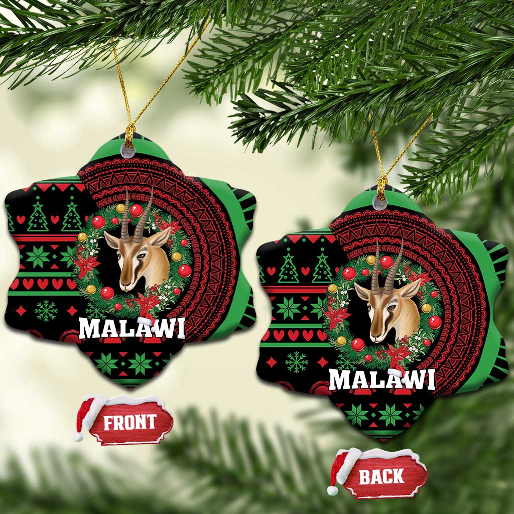 Malawi Christmas Ceramic Ornament Thompson Gazelle - African Pattern LT01