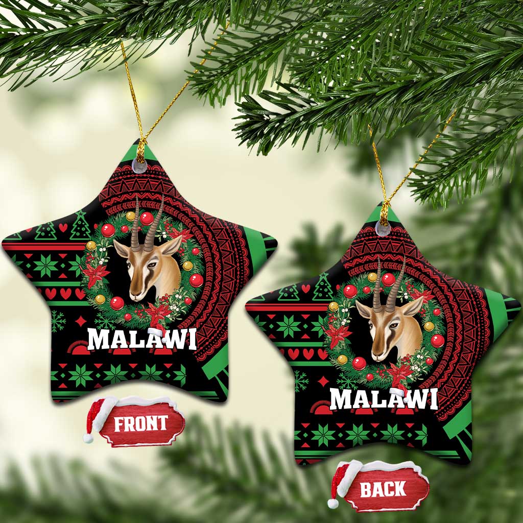 Malawi Christmas Ceramic Ornament Thompson Gazelle - African Pattern LT01