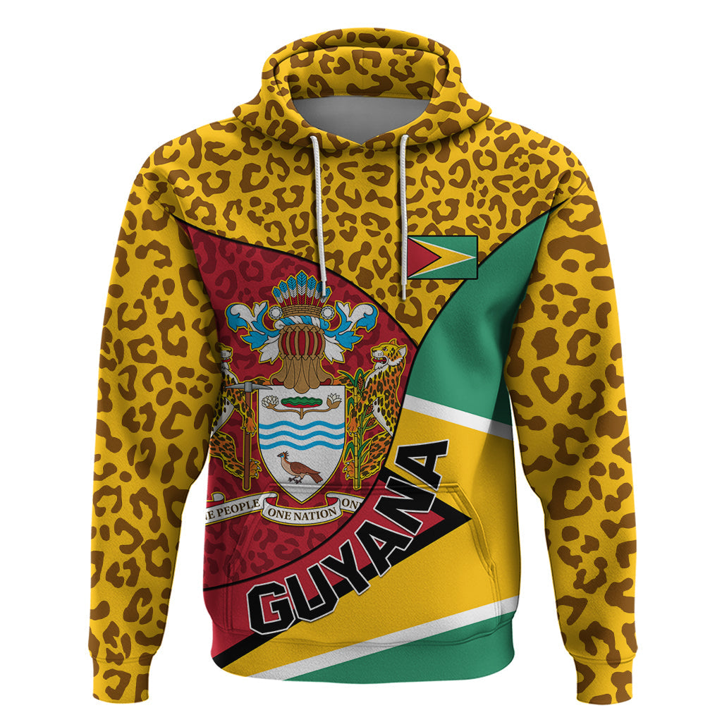 Guyana Republic Day Hoodie Coat Of Arms Leopard Pattern LT01