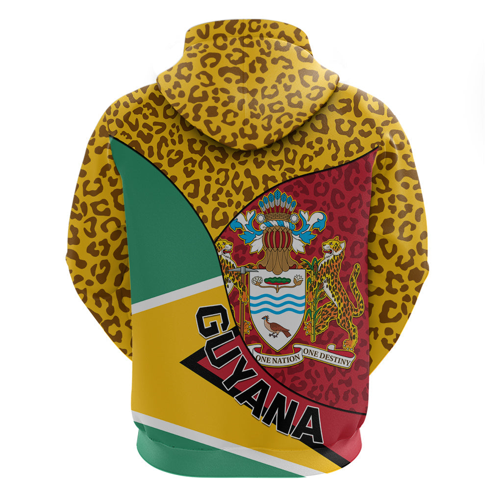 Guyana Republic Day Hoodie Coat Of Arms Leopard Pattern LT01
